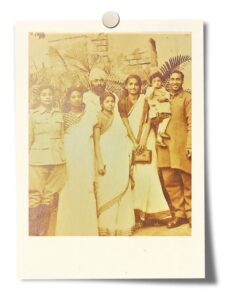 Asha Sahay with Col Dhillon and his family after the Red Fort Trials.